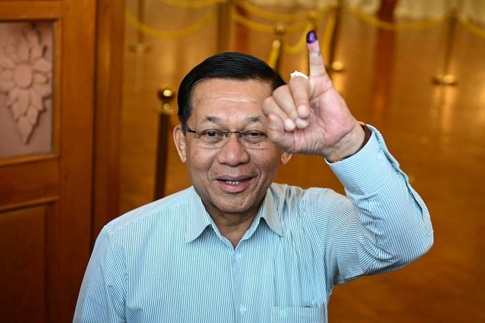 Junta chief Min Aung Hlaing, top generals and families cast ballots as Myanmar begins multi-stage polling