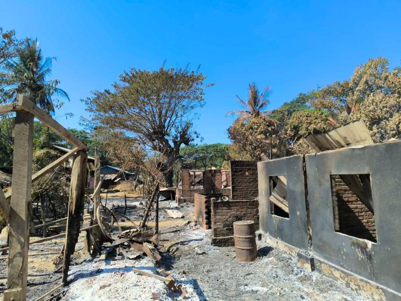 Myanmar junta forces respond to ‘Sittaung River Valley Victory Operation’ with intensified arson and low-altitude air attacks in Phyu Township